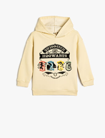 Harry Potter Sweatshirt Lisanslı Kapşonlu Şardonlu Pamuk Karışımlı