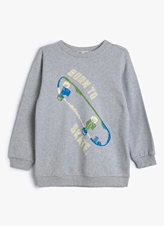 Koton Baskılı Erkek Çocuk Gri Sweatshırt 5WKB10121TK