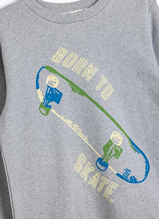 Koton Baskılı Erkek Çocuk Gri Sweatshırt 5WKB10121TK
