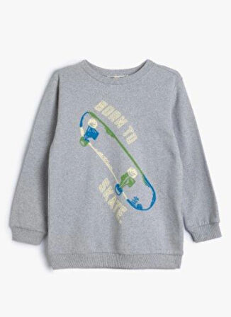 Koton Baskılı Erkek Çocuk Gri Sweatshırt 5WKB10121TK