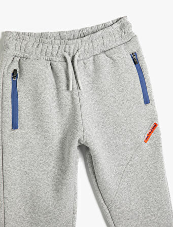 Jogger Eşofman Altı Cep Detaylı Beli Bağlamalı Şardonlu