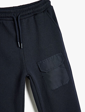 Jogger Eşofman Altı Beli Bağlamalı Cep Detaylı Şardonlu 