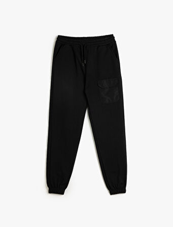 Basic Jogger Eşofman Altı Beli Bağlamalı Cep Detaylı Şardonlu