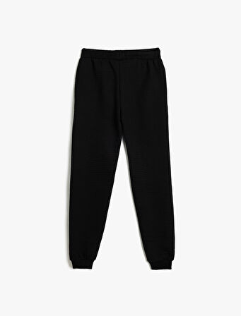 Basic Jogger Eşofman Altı Dokulu Beli Lastikli Cepli