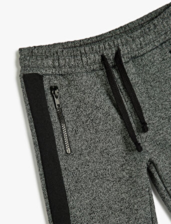 Jogger Eşofman Altı Renk Bloklu Fermuar Detaylı