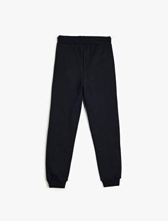 Jogger Eşofman Altı Cepli Baskılı Beli Bağlamalı