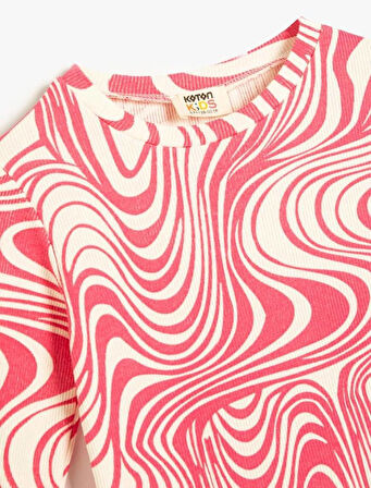 5WKG10015AK Koton Kız Çocuk Sweat PEMBE DESENLİ