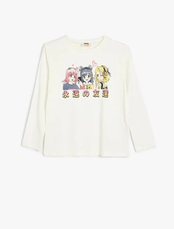 5WKG10024AK Koton Kız Çocuk Sweat EKRU
