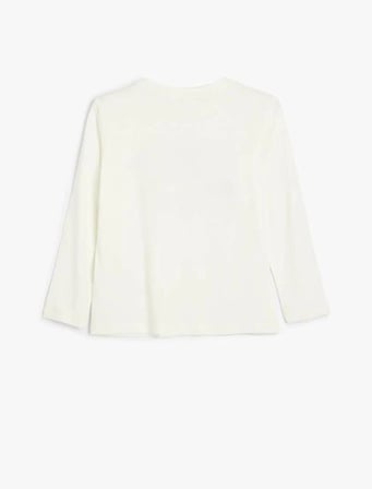 5WKG10024AK Koton Kız Çocuk Sweat EKRU