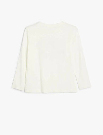 5WKG10024AK Koton Kız Çocuk Sweat EKRU