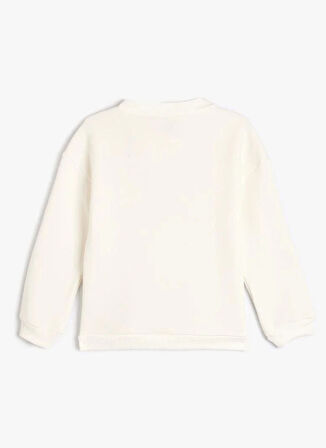 Koton Baskılı Kız Çocuk Ekru Sweatshırt 5WKG10037AK