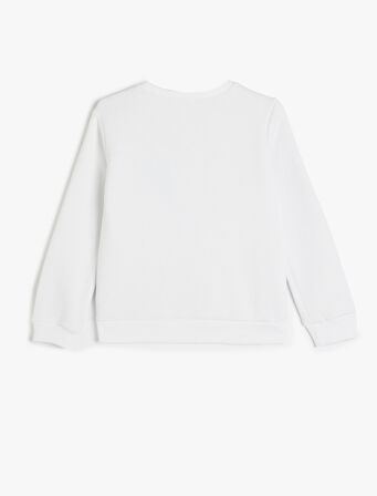 Atatürk Baskılı Tişört Pullu Payetli Bisiklet Yaka Uzun Kollu 