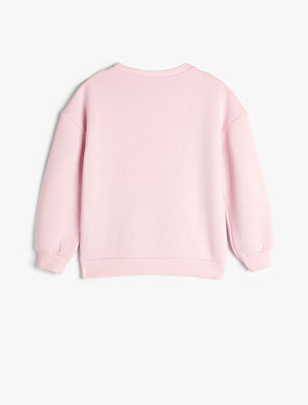 Sweatshirt Slogan Baskılı Uzun Kollu Şardonlu 
