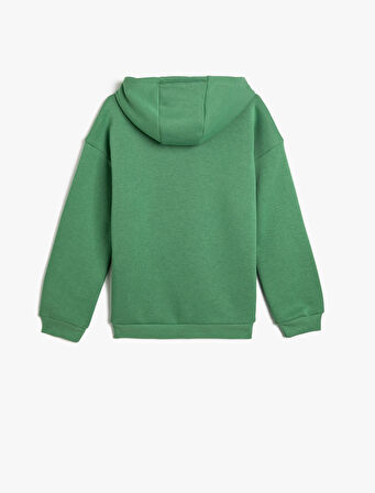 Kapşonlu Sweatshirt Anime Baskılı Uzun Kollu