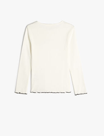 Tişört Şehir Baskılı Uzun Kollu Bisiklet Yaka Ribanalı Pamuklu