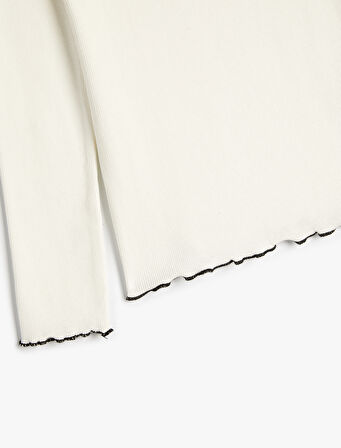 Tişört Şehir Baskılı Uzun Kollu Bisiklet Yaka Ribanalı Pamuklu