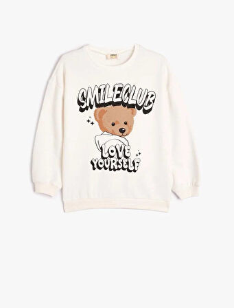5WKG10096AK Koton Kız Çocuk Sweat EKRU
