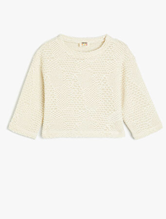 Ajurlu Sweatshirt Bisiklet Yaka