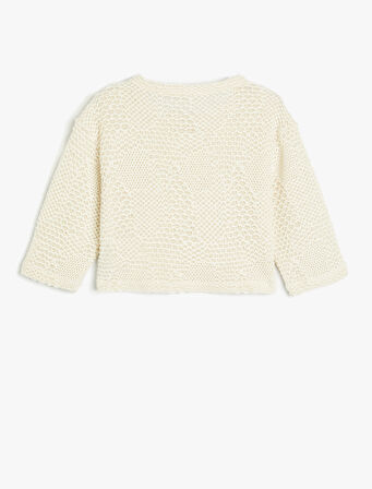 Ajurlu Sweatshirt Bisiklet Yaka