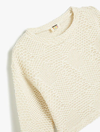 Ajurlu Sweatshirt Bisiklet Yaka