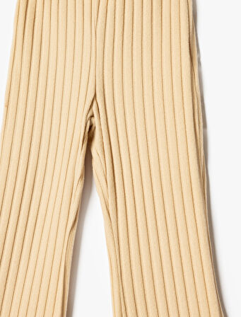 İspanyol Paça Pantolon Beli Lastikli Kaşkorse