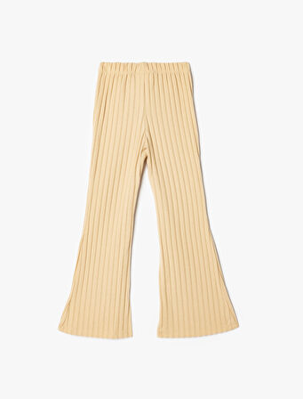 İspanyol Paça Pantolon Beli Lastikli Kaşkorse