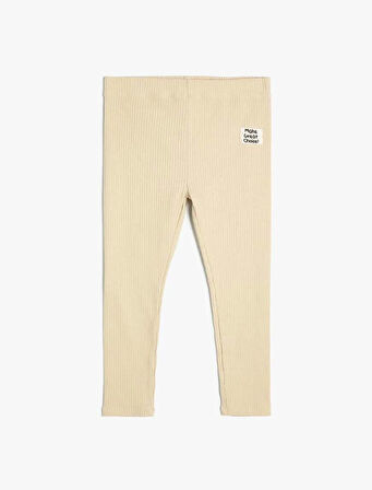 5WKG40024AK Koton Kız Çocuk Tayt BEJ