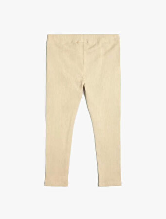 5WKG40024AK Koton Kız Çocuk Tayt BEJ