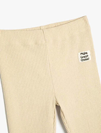 5WKG40024AK Koton Kız Çocuk Tayt BEJ