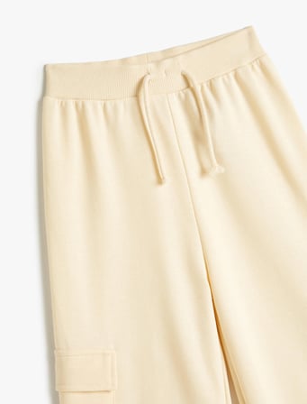Pantolon Geniş Paça Cep Detaylı Beli Lastikli
