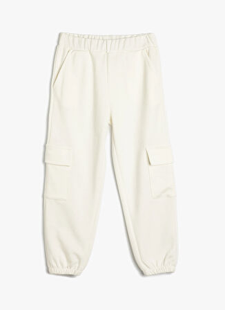 Koton Lastikli Paça Ekru Kız Çocuk Eşofman Altı 5WKG40040AK