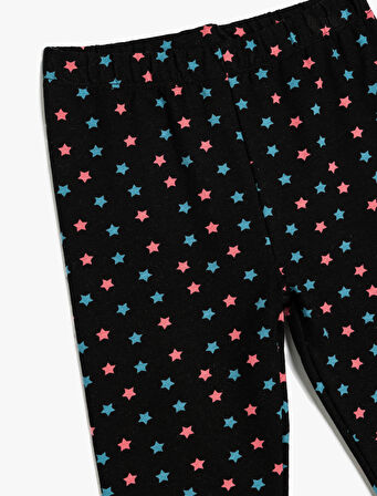 Yıldız Baskılı Pamuklu Tayt