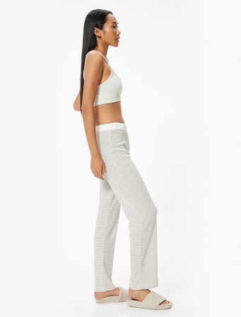 Pijama Altı Dokulu Bol Paça 