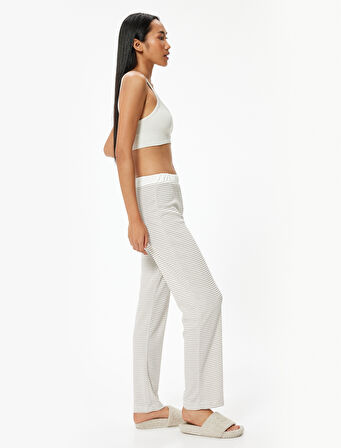 Pijama Altı Dokulu Bol Paça 