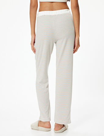 Pijama Altı Dokulu Bol Paça 