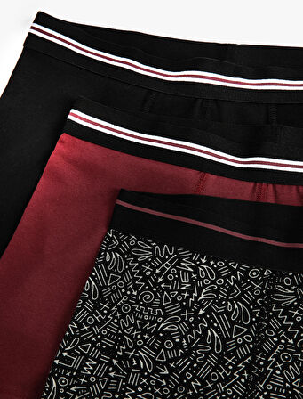 3'lü Boxer Seti Baskılı Çok Renkli