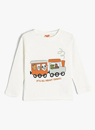 Koton Baskılı Beyaz Erkek Çocuk  T-Shirt 5WMB10001TK