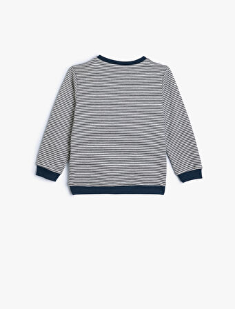 Sweatshirt Peluş Tilki Aplike Detaylı Bisiklet Yaka