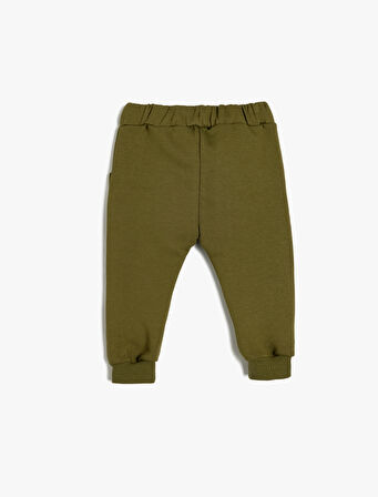 Basic Jogger Eşofman Altı Beli Bağcıklı Cep Detaylı Pamuk Karışımlı