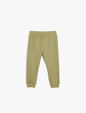 Basic Eşofman Altı Dokulu Beli Bağlamalı Pamuklu