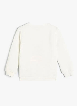 Koton Desenli Kadın Ekru Sweatshırt 5WMG10034AK