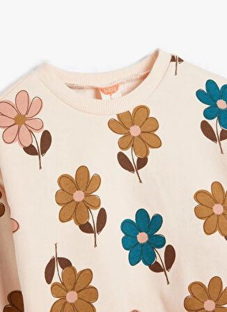 Koton Desenli Kız Çocuk Pembe Sweatshırt 5WMG10052AK-A