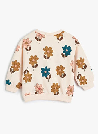 Koton Desenli Kız Çocuk Pembe Sweatshırt 5WMG10052AK-A
