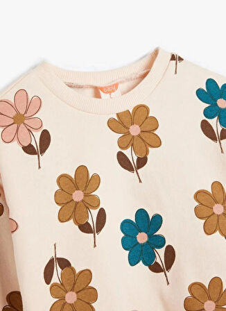 Koton Desenli Kız Çocuk Pembe Sweatshırt 5WMG10052AK