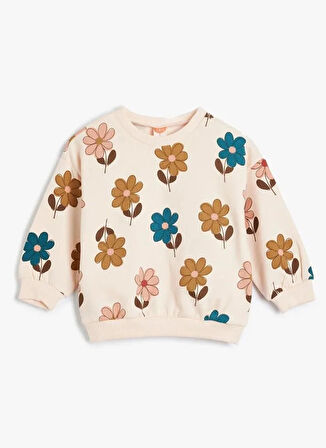 Koton Desenli Kız Çocuk Pembe Sweatshırt 5WMG10052AK