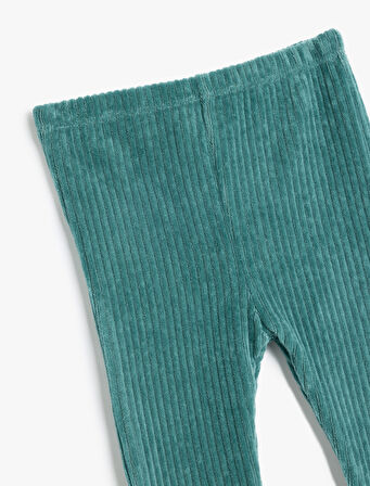 İspanyol Paça Tayt Ribanalı Beli Lastikli