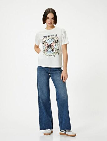 4SAL10622IK Koton Kadın T-shirt EKRU