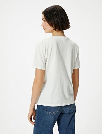 4SAL10622IK Koton Kadın T-shirt EKRU