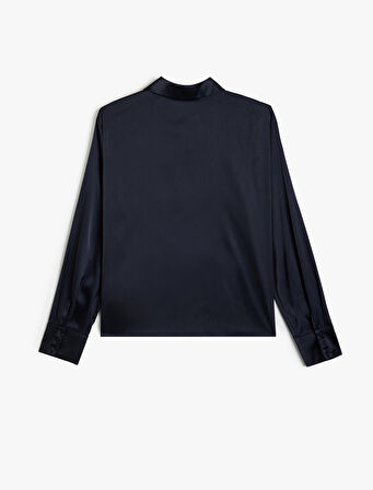 Saten Gömlek Uzun Kollu Klasik Yaka