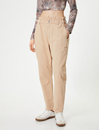 Yüksek Bel Kot Pantolon Baggy Pamuklu - Baggy Jeans